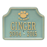 Whitehall Our Kitty Cat Memorial Lawn Personalized Plaque - Bronze Verdigris