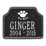 Whitehall Our Kitty Cat Memorial Lawn Personalized Plaque - Black/White