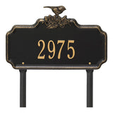 Whitehall Chickadee Ivy Garden 1-Line Lawn Personalized Plaque - Black/Gold