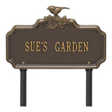 Whitehall Chickadee Ivy Garden 1-Line Lawn Personalized Plaque - Bronze/Gold