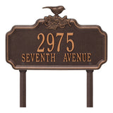 Whitehall Chickadee Ivy Garden 2-Line Lawn Personalized Plaque - Antique Copper