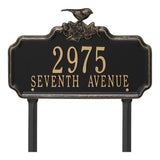 Whitehall Chickadee Ivy Garden 2-Line Lawn Personalized Plaque - Black/Gold