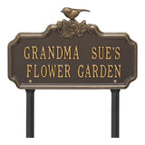 Whitehall Chickadee Ivy Garden 2-Line Lawn Personalized Plaque - Bronze/Gold