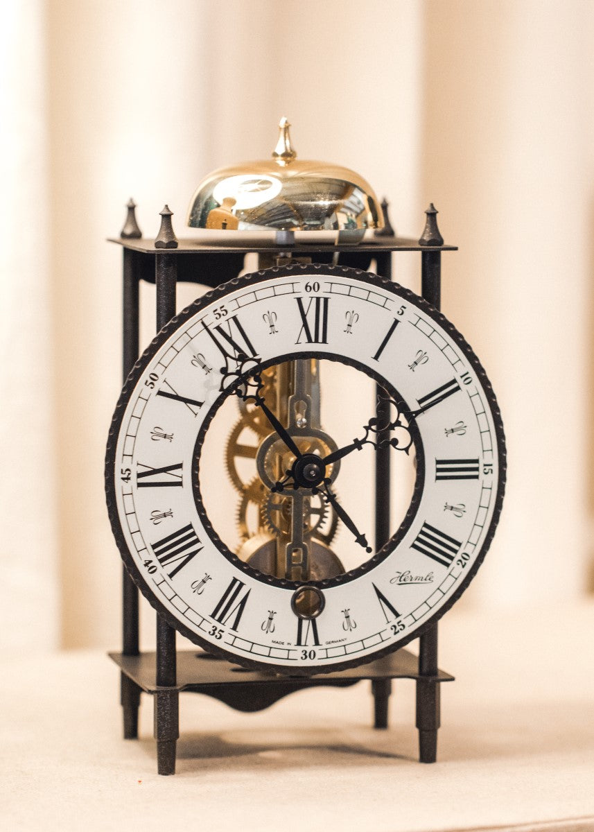Hermle Bonn Black Skeleton Mantel Tabletop Clock, 23001000711