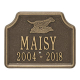 Whitehall Retriever Dog Memorial Lawn Personalized Plaque - Antique Brass