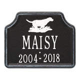 Whitehall Retriever Dog Memorial Lawn Personalized Plaque - Black/White