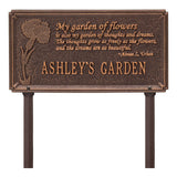 Whitehall Dianthus Garden Lawn Personalized Plaque - Antique Copper