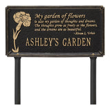 Whitehall Dianthus Garden Lawn Personalized Plaque - Black/Gold
