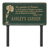 Whitehall Dianthus Garden Lawn Personalized Plaque - Green/Gold