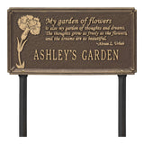 Whitehall Dianthus Garden Lawn Personalized Plaque - Bronze/Gold