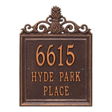 Whitehall Lanai Standard Wall 3-Line Personalized Address Plaque - Antique Copper