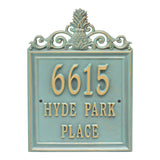Whitehall Lanai Standard Wall 3-Line Personalized Address Plaque - Bronze/Verdigris