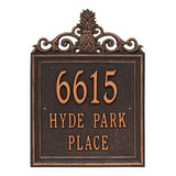 Whitehall Lanai Standard Wall 3-Line Personalized Address Plaque - Oil-Rubbed Bronze
