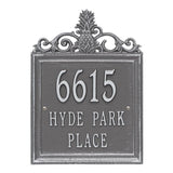 Whitehall Lanai Standard Wall 3-Line Personalized Address Plaque - Pewter/Silver