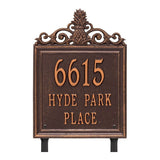 Whitehall Lanai Standard Lawn 3-Line Personalized Address Plaque - Antique Copper