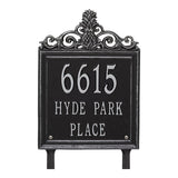 Whitehall Lanai Standard Lawn 3-Line Personalized Address Plaque - Black/Silver