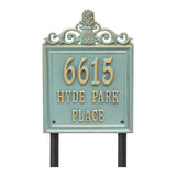 Whitehall Lanai Standard Lawn 3-Line Personalized Address Plaque - Bronze/Verdigris