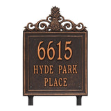 Whitehall Lanai Standard Lawn 3-Line Personalized Address Plaque - Oil-Rubbed Bronze