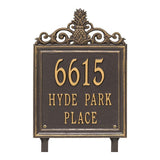 Whitehall Lanai Standard Lawn 3-Line Personalized Address Plaque - Bronze/Gold