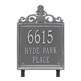 Whitehall Lanai Standard Lawn 3-Line Personalized Address Plaque - Pewter/Silver