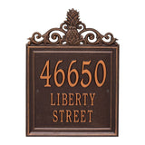 Whitehall Lanai Estate Wall 3-Line Personalized Address Plaque - Antique Copper