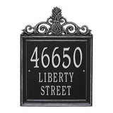 Whitehall Lanai Estate Wall 3-Line Personalized Address Plaque - Black/Silver