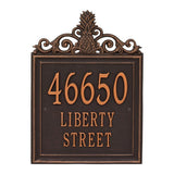 Whitehall Lanai Estate Wall 3-Line Personalized Address Plaque - Oil-Rubbed Bronze