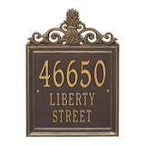 Whitehall Lanai Estate Wall 3-Line Personalized Address Plaque - Bronze/Gold