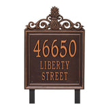 Whitehall Lanai Estate Lawn 3-Line Personalized Address Plaque - Antique Copper