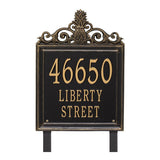 Whitehall Lanai Estate Lawn 3-Line Personalized Address Plaque - Black/Gold