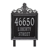 Whitehall Lanai Estate Lawn 3-Line Personalized Address Plaque - Black/Silver