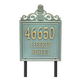 Whitehall Lanai Estate Lawn 3-Line Personalized Address Plaque - Bronze/Verdigris