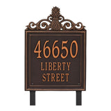 Whitehall Lanai Estate Lawn 3-Line Personalized Address Plaque - Oil-Rubbed Bronze