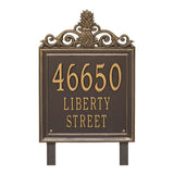 Whitehall Lanai Estate Lawn 3-Line Personalized Address Plaque - Bronze/Gold