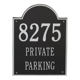 Whitehall Extra Arch Large 3-Line Personalized Commercial Plaque - Black/Silver