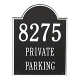 Whitehall Extra Arch Large 3-Line Personalized Commercial Plaque - Black/White