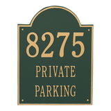 Whitehall Extra Arch Large 3-Line Personalized Commercial Plaque - Green/Gold