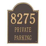 Whitehall Extra Arch Large 3-Line Personalized Commercial Plaque - Bronze/Gold