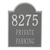 Whitehall Extra Arch Large 3-Line Personalized Commercial Plaque - Pewter/Silver
