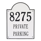 Whitehall Extra Arch Large 3-Line Personalized Commercial Plaque - White/Black
