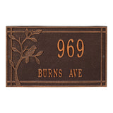 Whitehall Woodridge Bird Standard Wall 2-Line Personalized Address Plaque - Antique Copper