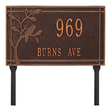 Whitehall Woodridge Bird Standard Lawn 2-Line Personalized Address Plaque - Antique Copper