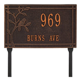Whitehall Woodridge Bird Standard Lawn 2-Line Personalized Address Plaque - Oil-Rubbed Bronze