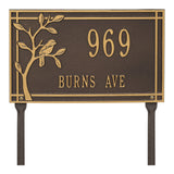 Whitehall Woodridge Bird Standard Lawn 2-Line Personalized Address Plaque - Bronze/Gold