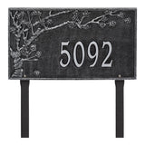 Whitehall Spring Blossom Estate Lawn 1-Line Personalized Address Plaque - Black/Silver