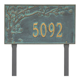 Whitehall Spring Blossom Estate Lawn 1-Line Personalized Address Plaque - Bronze/Verdigris