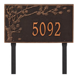 Whitehall Spring Blossom Estate Lawn 1-Line Personalized Address Plaque - Oil-Rubbed Bronze