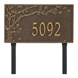 Whitehall Spring Blossom Estate Lawn 1-Line Personalized Address Plaque - Bronze/Gold