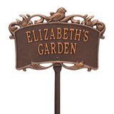 Whitehall Song Bird Garden Lawn Personalized Plaque - Antique Copper