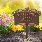 Whitehall Song Bird Garden Lawn Personalized Plaque - lifestyle